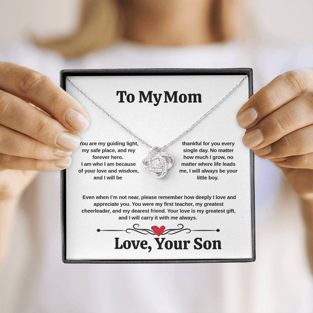 To My Mom Love Knot Necklace Love Son/Daughter