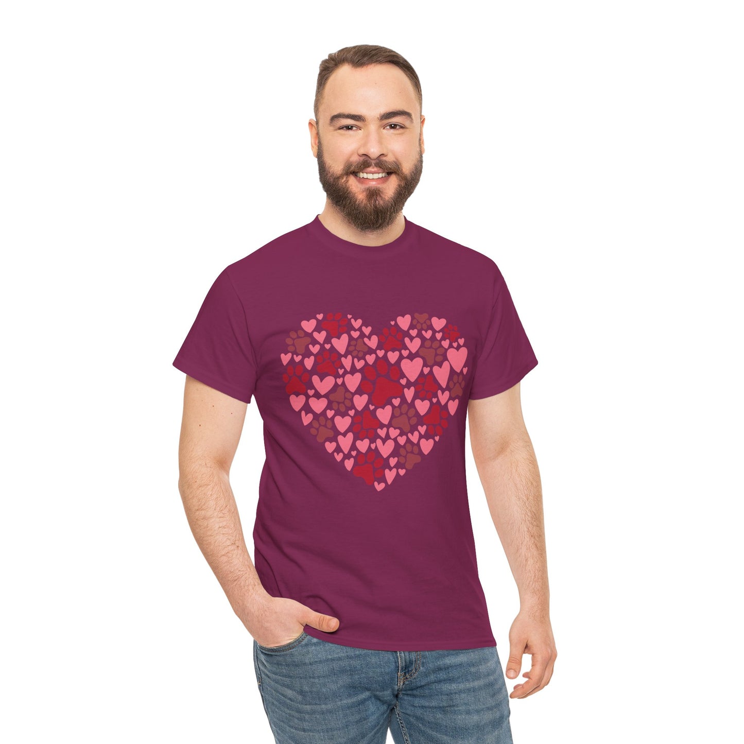 Dog Paw Valentine Cotton Tee