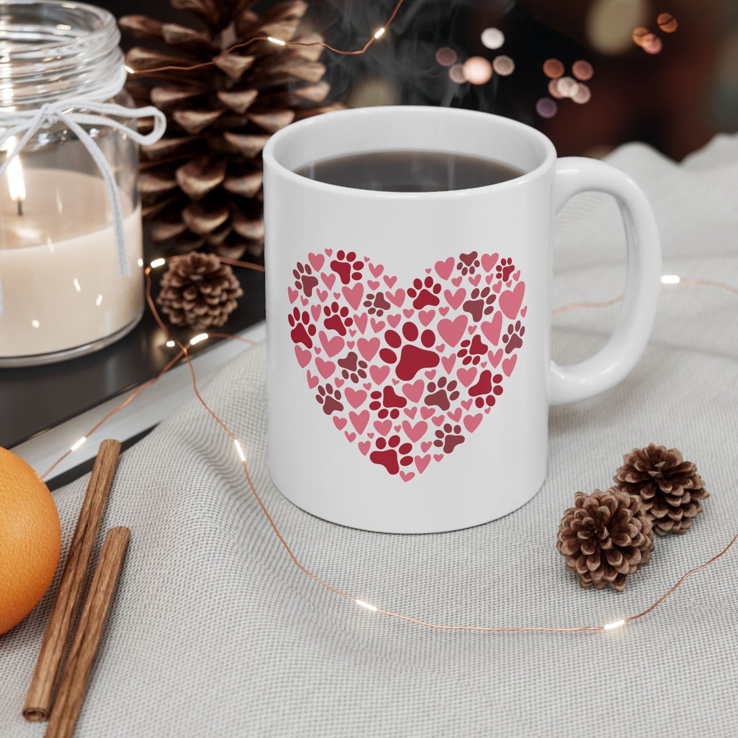 Paw Heart Mug, (11oz, 15oz)
