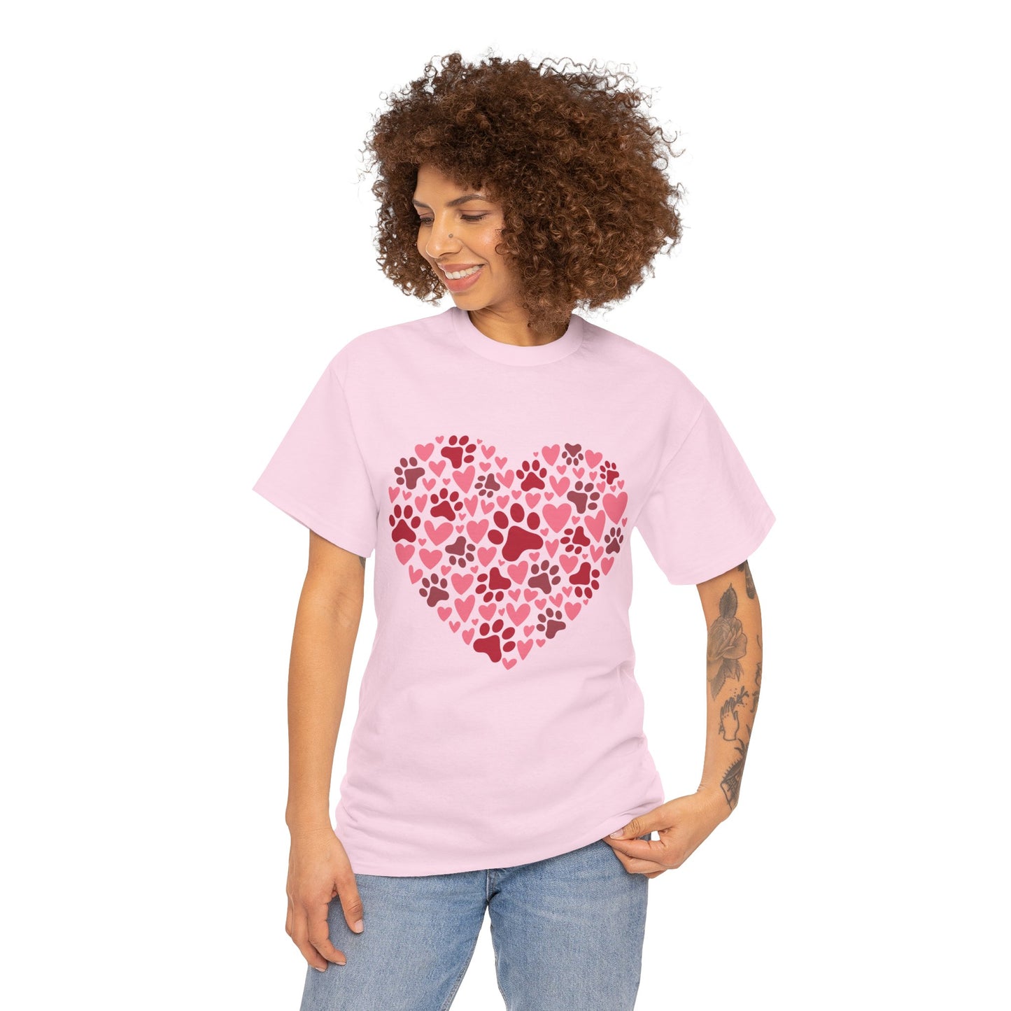 Dog Paw Valentine Cotton Tee