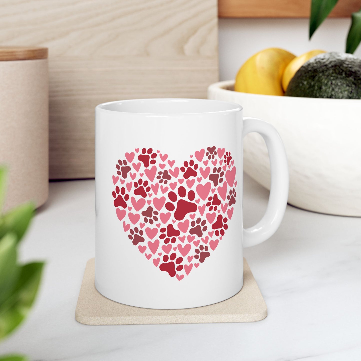 Paw Heart Mug, (11oz, 15oz)