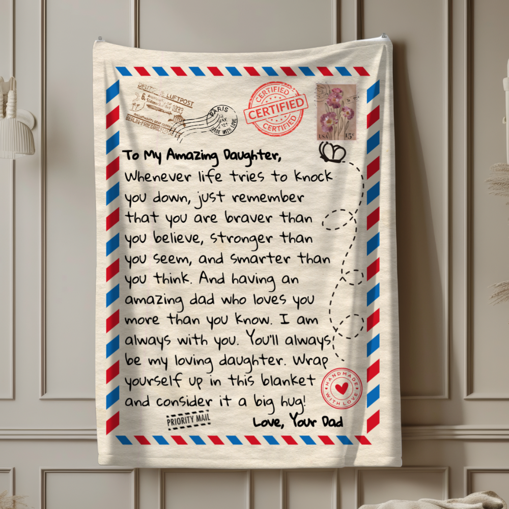 To My Daughter | Love Dad Letter Blanket