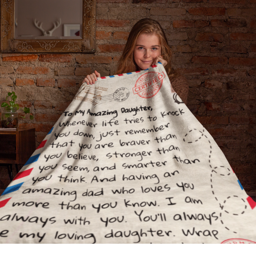 To My Daughter | Love Dad Letter Blanket