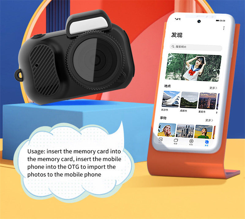 Retro Mini Camera With Screen 1080p HD Portable