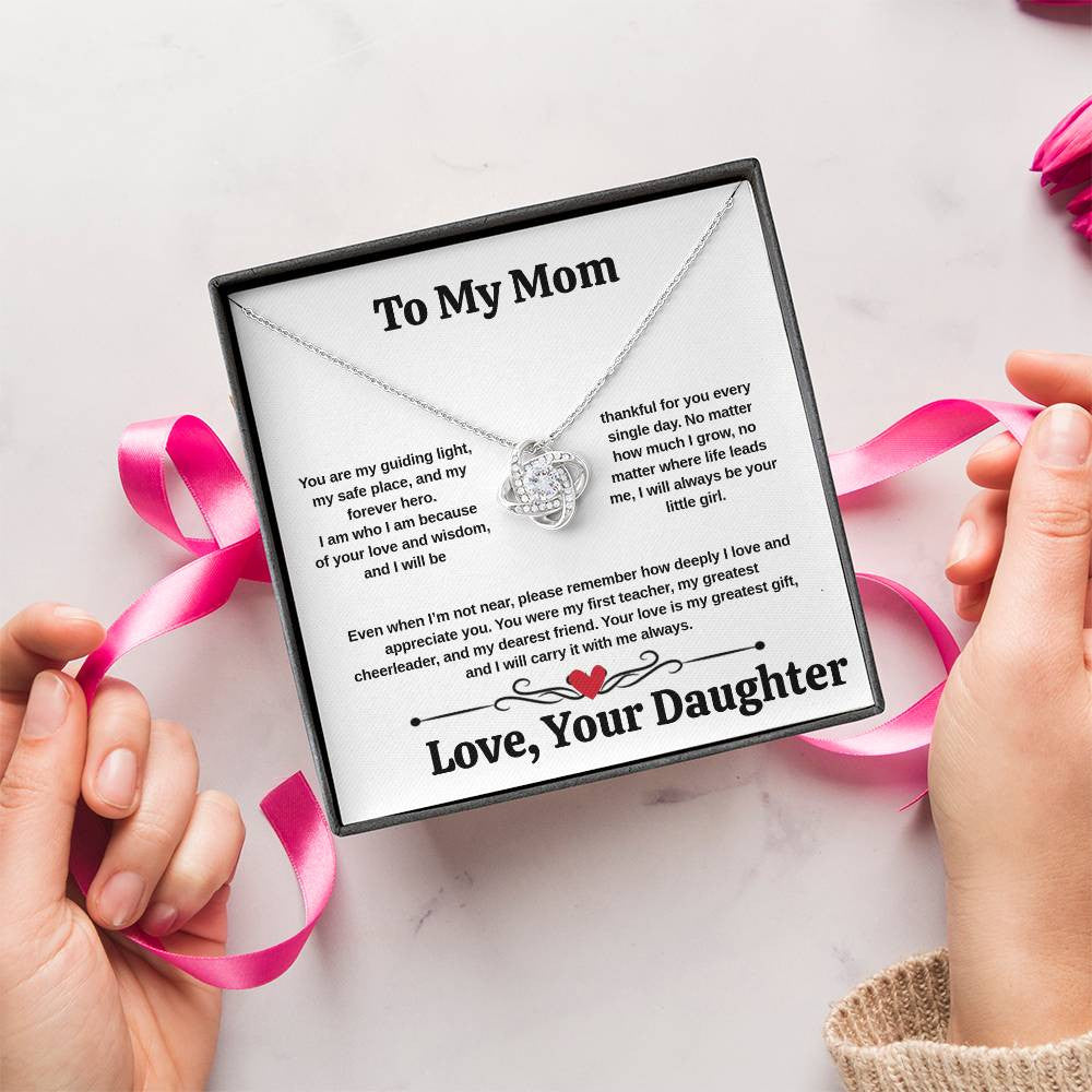 To My Mom Love Knot Necklace Love Son/Daughter