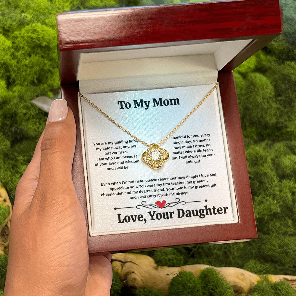 To My Mom Love Knot Necklace Love Son/Daughter