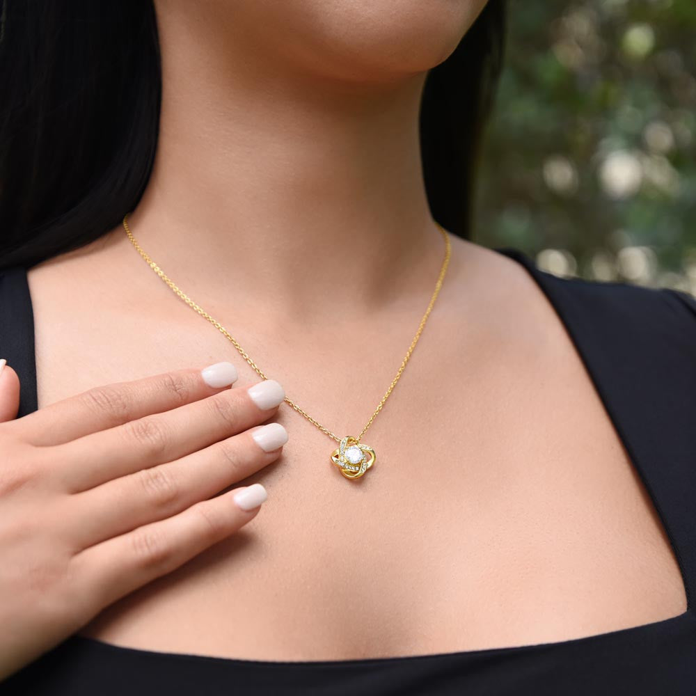 To My Mom Love Knot Necklace Love Son/Daughter