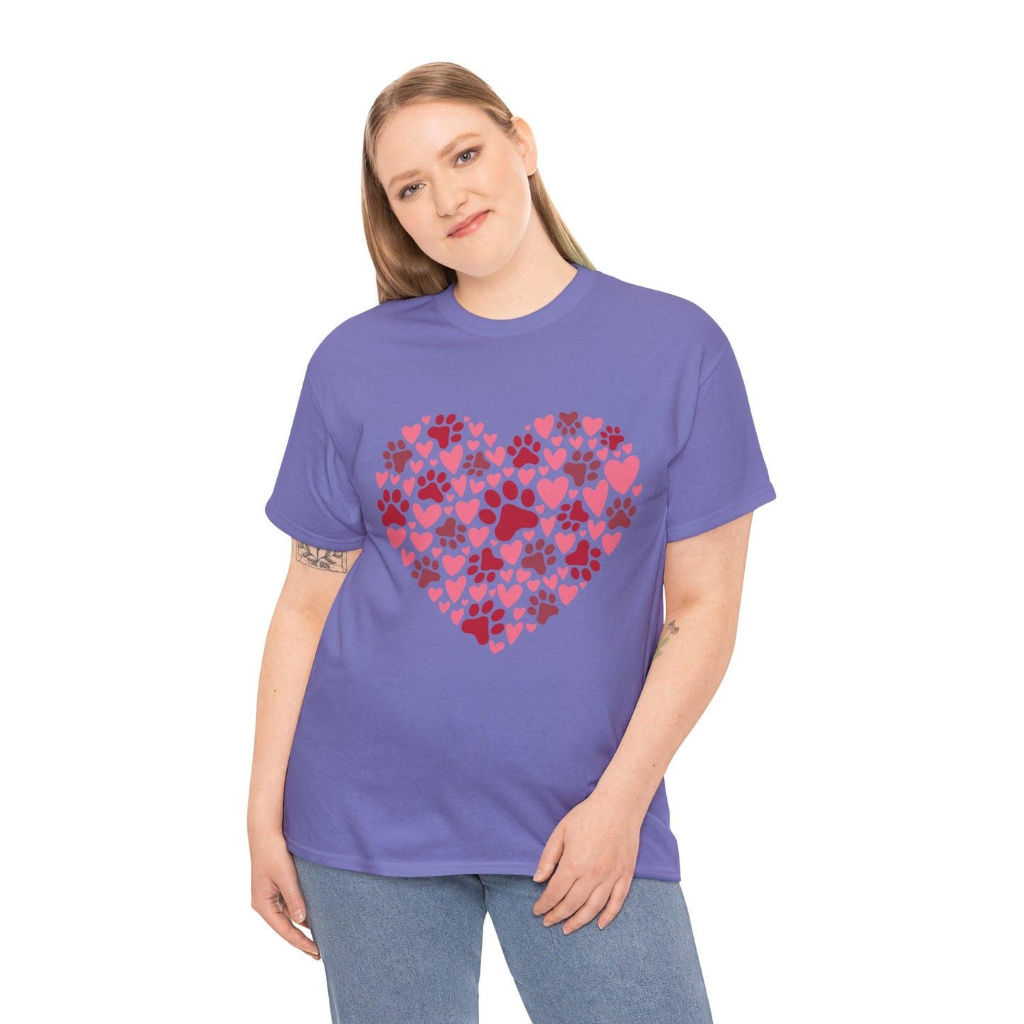 Dog Paw Valentine Cotton Tee