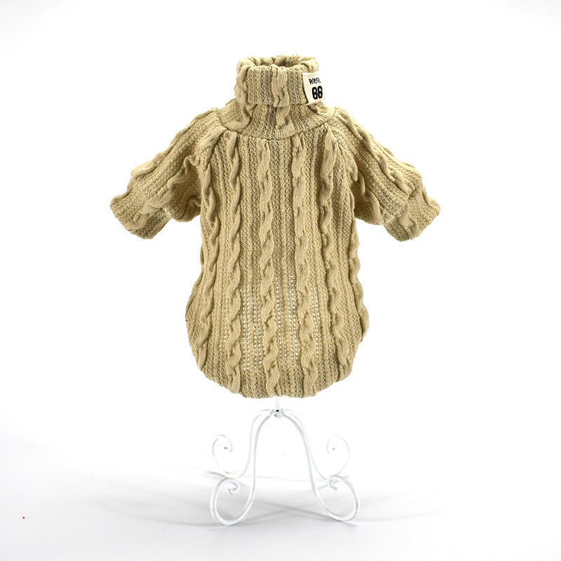 Dog Sweater Turtleneck Solid Color For Small Medium Dogs