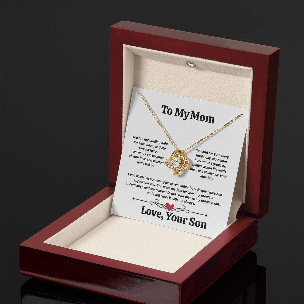 To My Mom Love Knot Necklace Love Son/Daughter