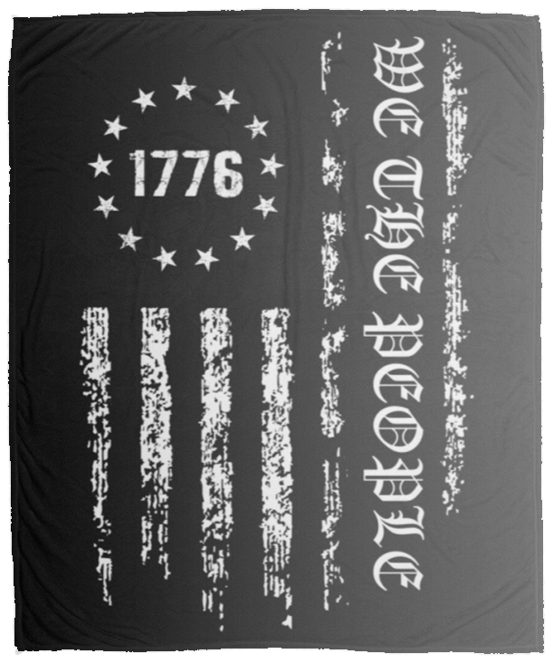 We The People Black and White Blanket