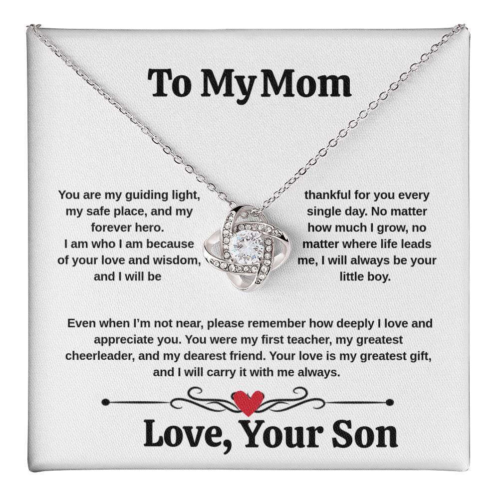 To My Mom Love Knot Necklace Love Son/Daughter