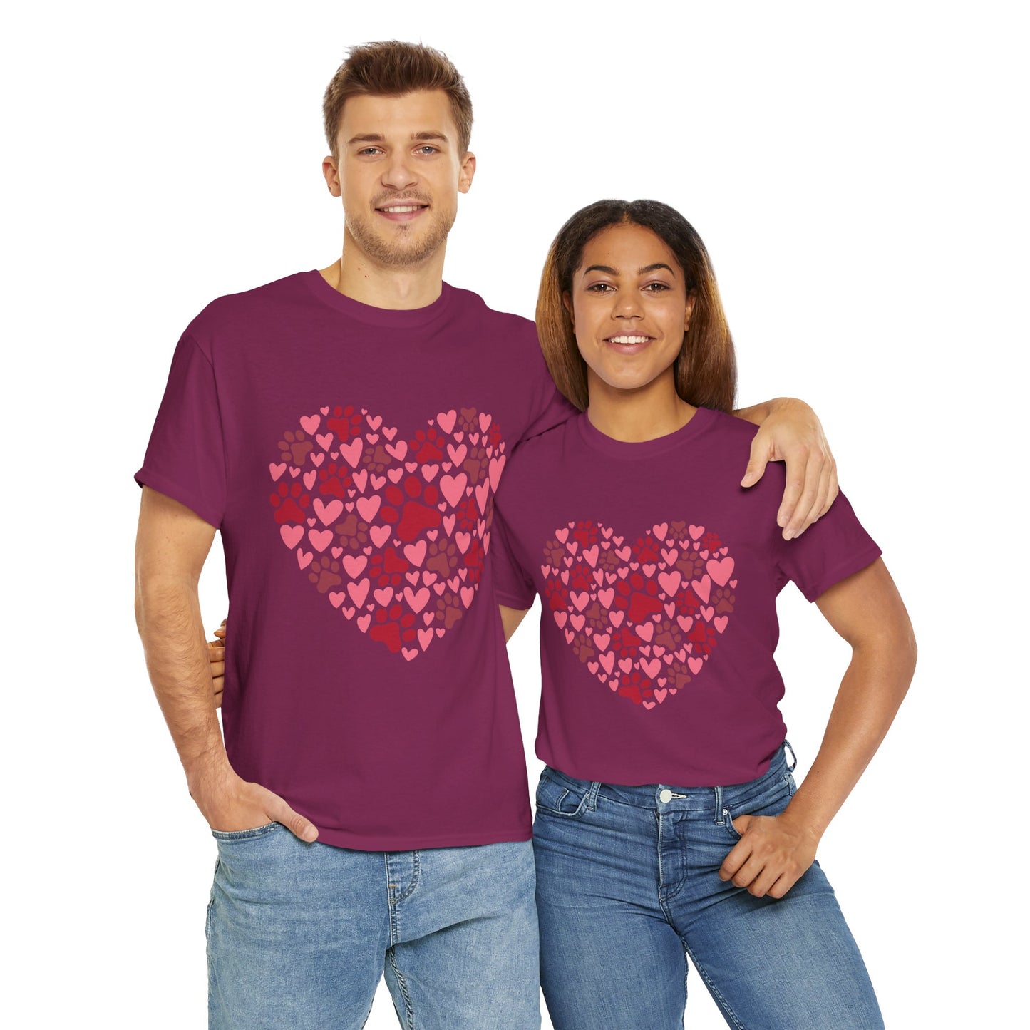 Dog Paw Valentine Cotton Tee
