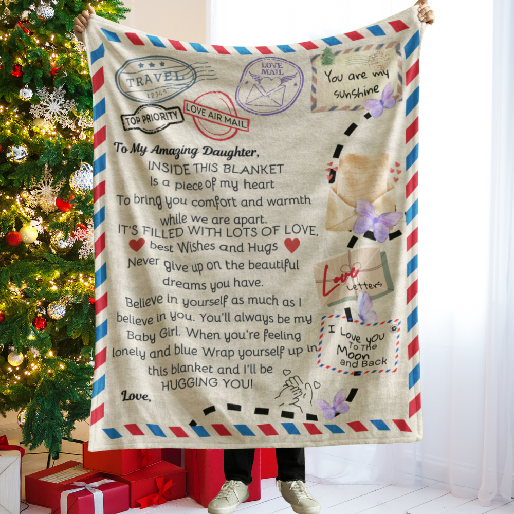 To My Daughter Personalized Blanket