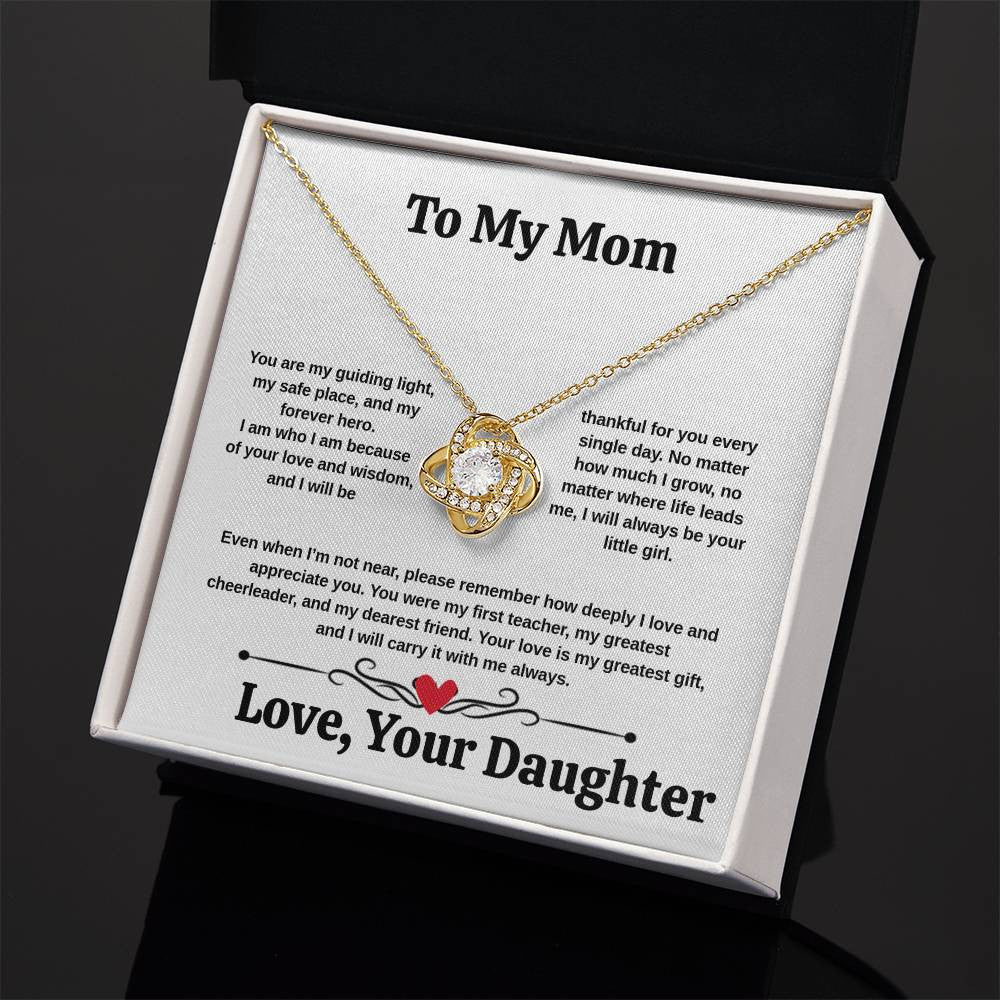 To My Mom Love Knot Necklace Love Son/Daughter