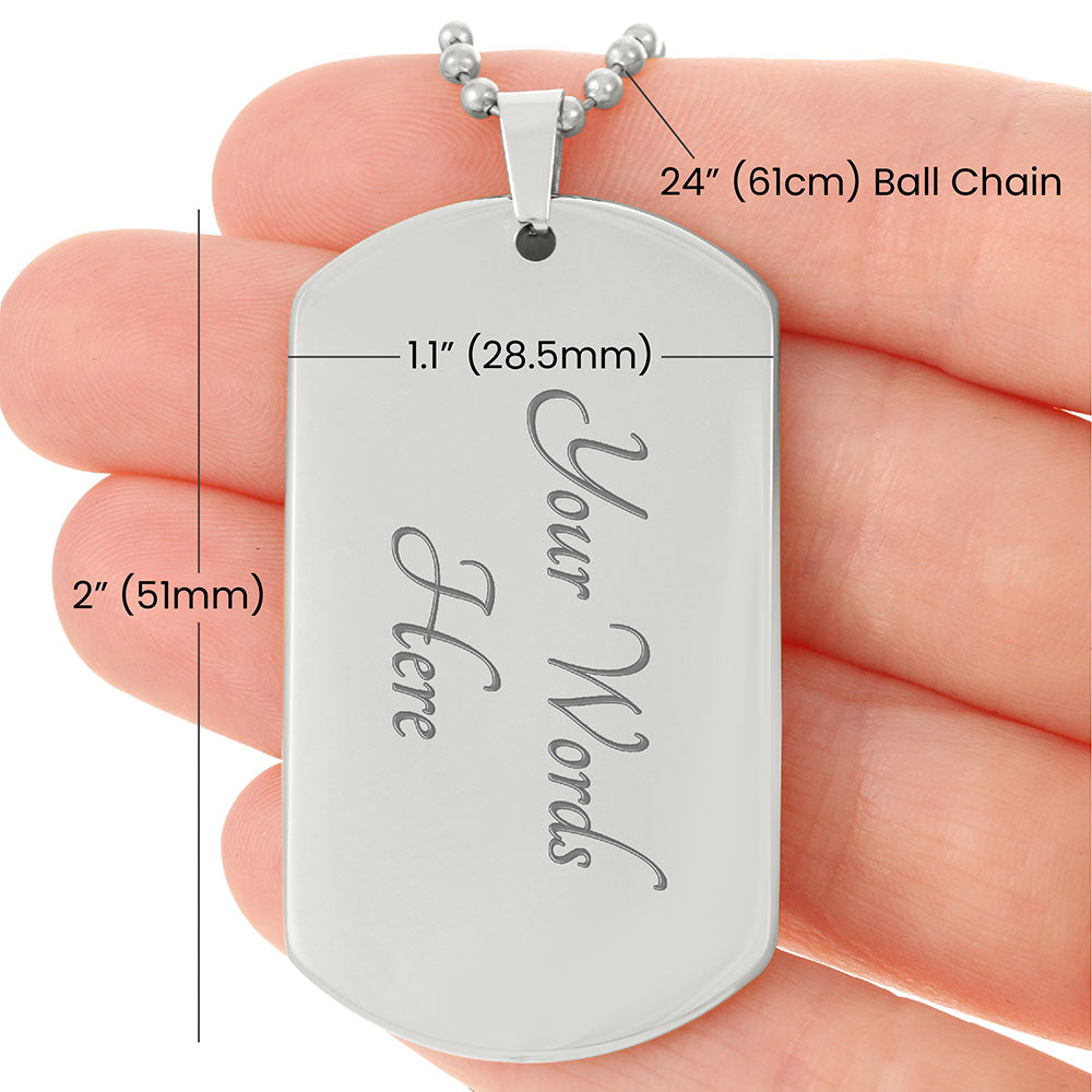 To My Son Dog Tag Necklace