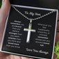 To My Son Cross Necklace Ball Chain