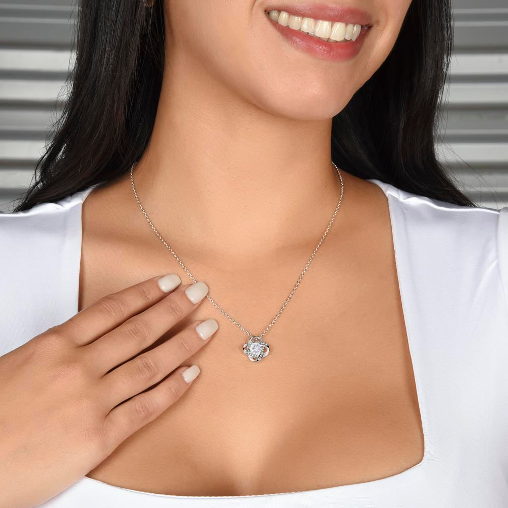 To My Beautiful Wife, Completely in Love Knot Necklace