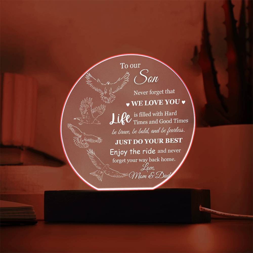 To Our Son Love Mom & Dad Acrylic Lamp