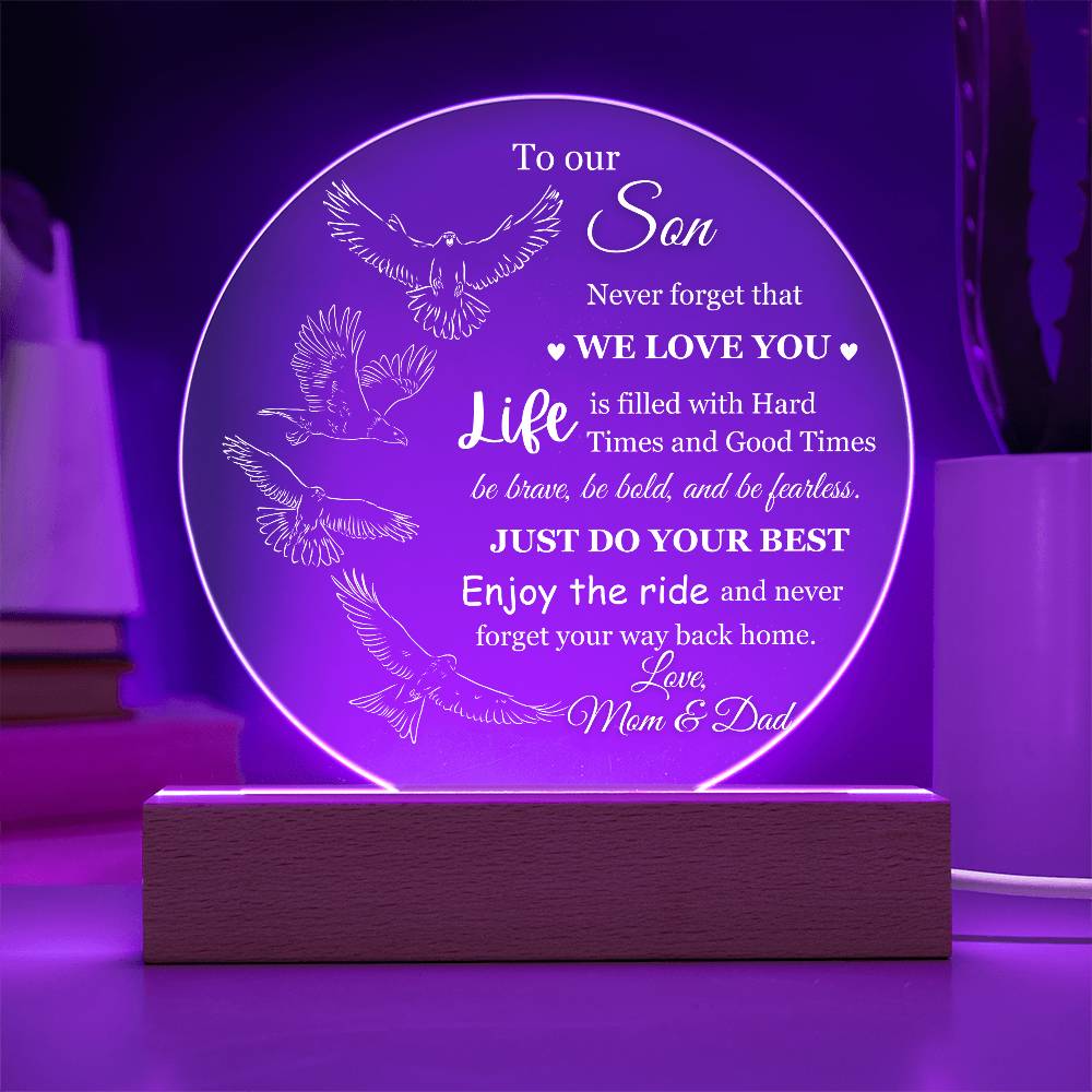 To Our Son Love Mom & Dad Acrylic Lamp