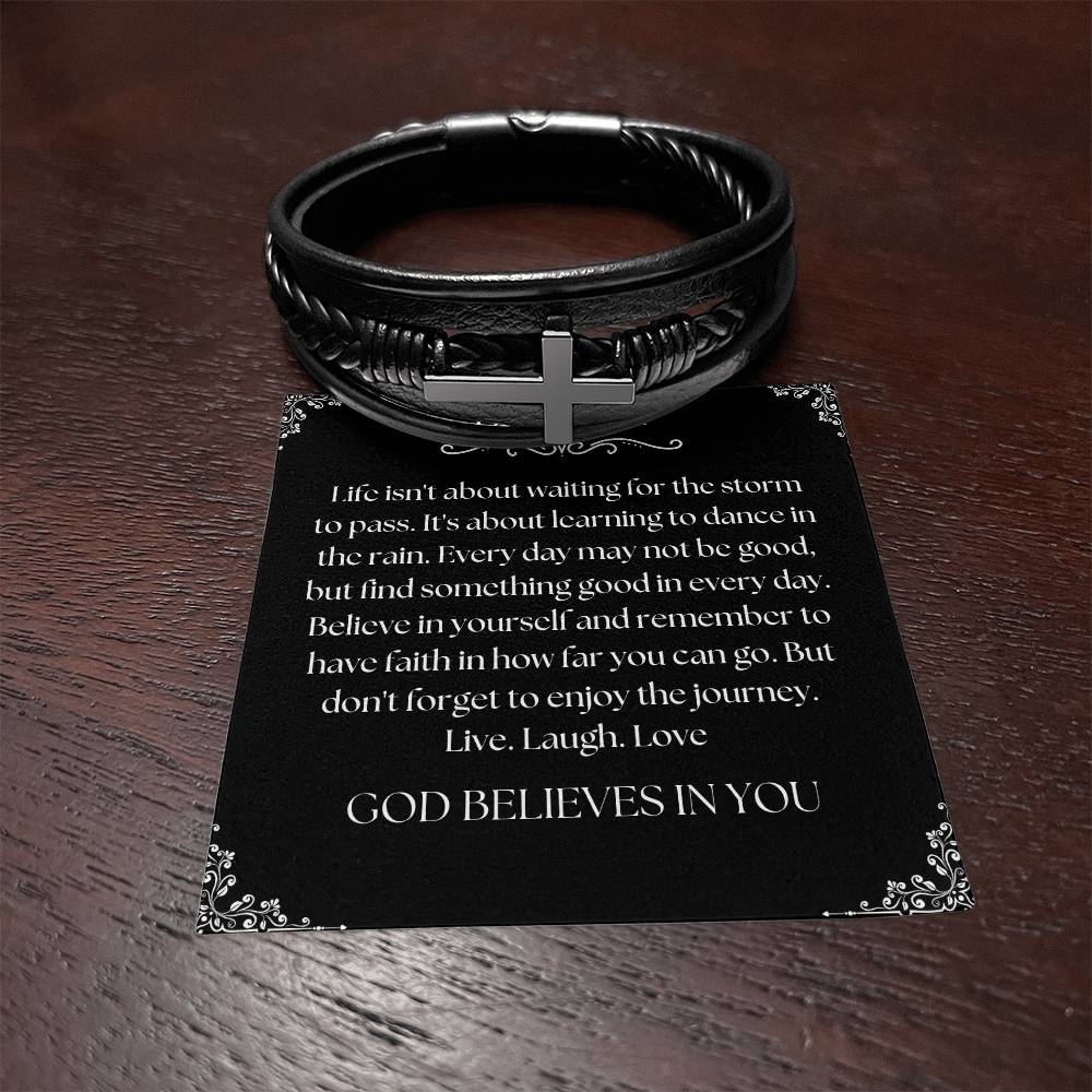 Believe Cross Bracelet for him or her
