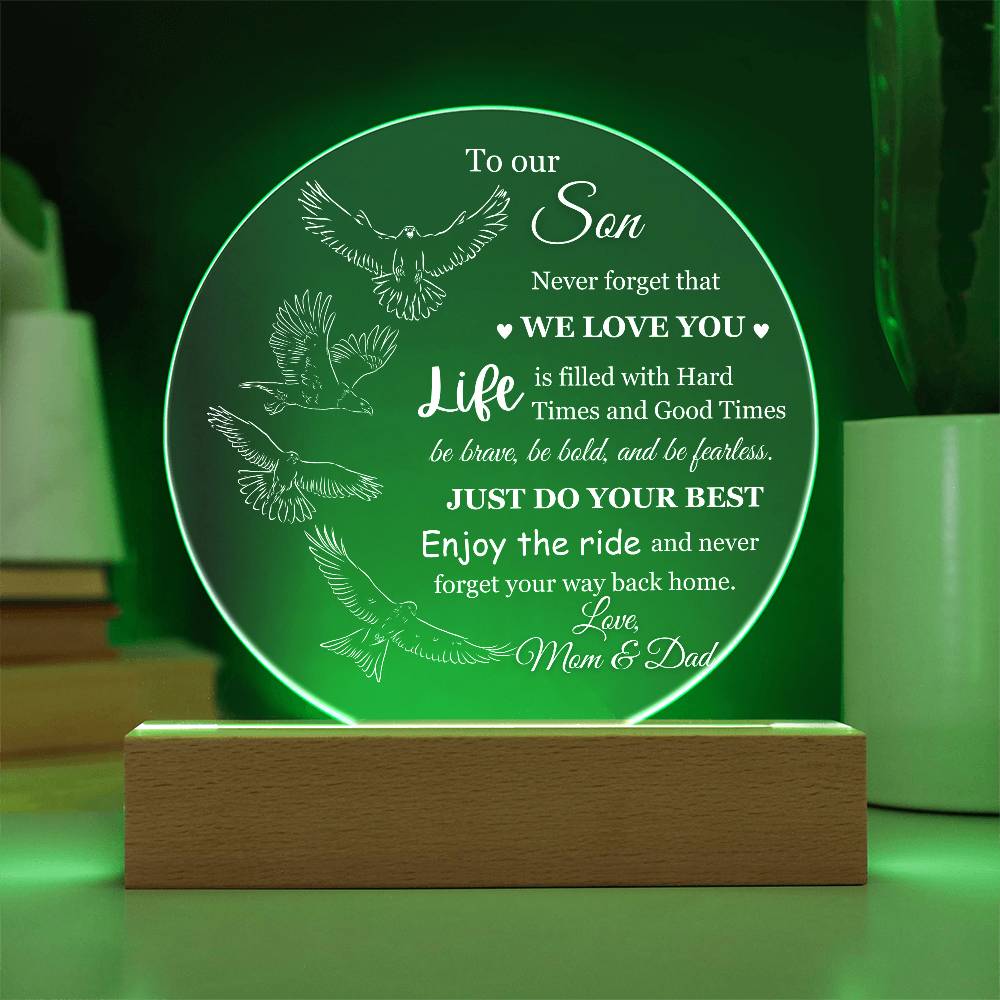 To Our Son Love Mom & Dad Acrylic Lamp