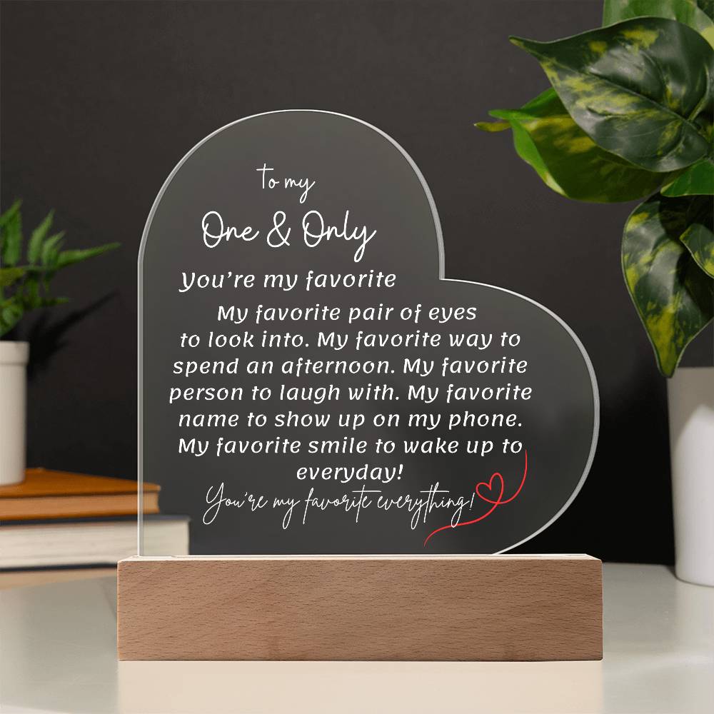 To My One & Only Acrylic Lamp