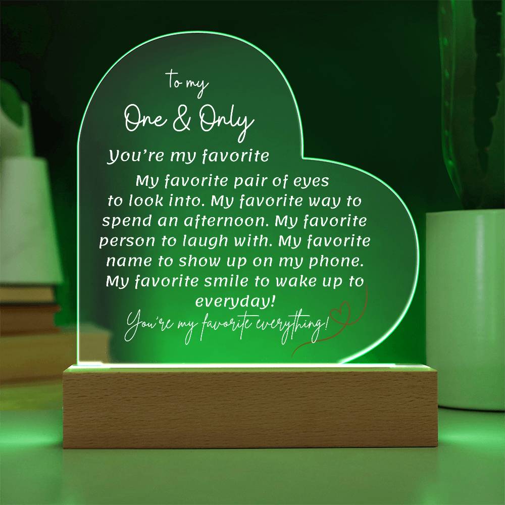 To My One & Only Acrylic Lamp