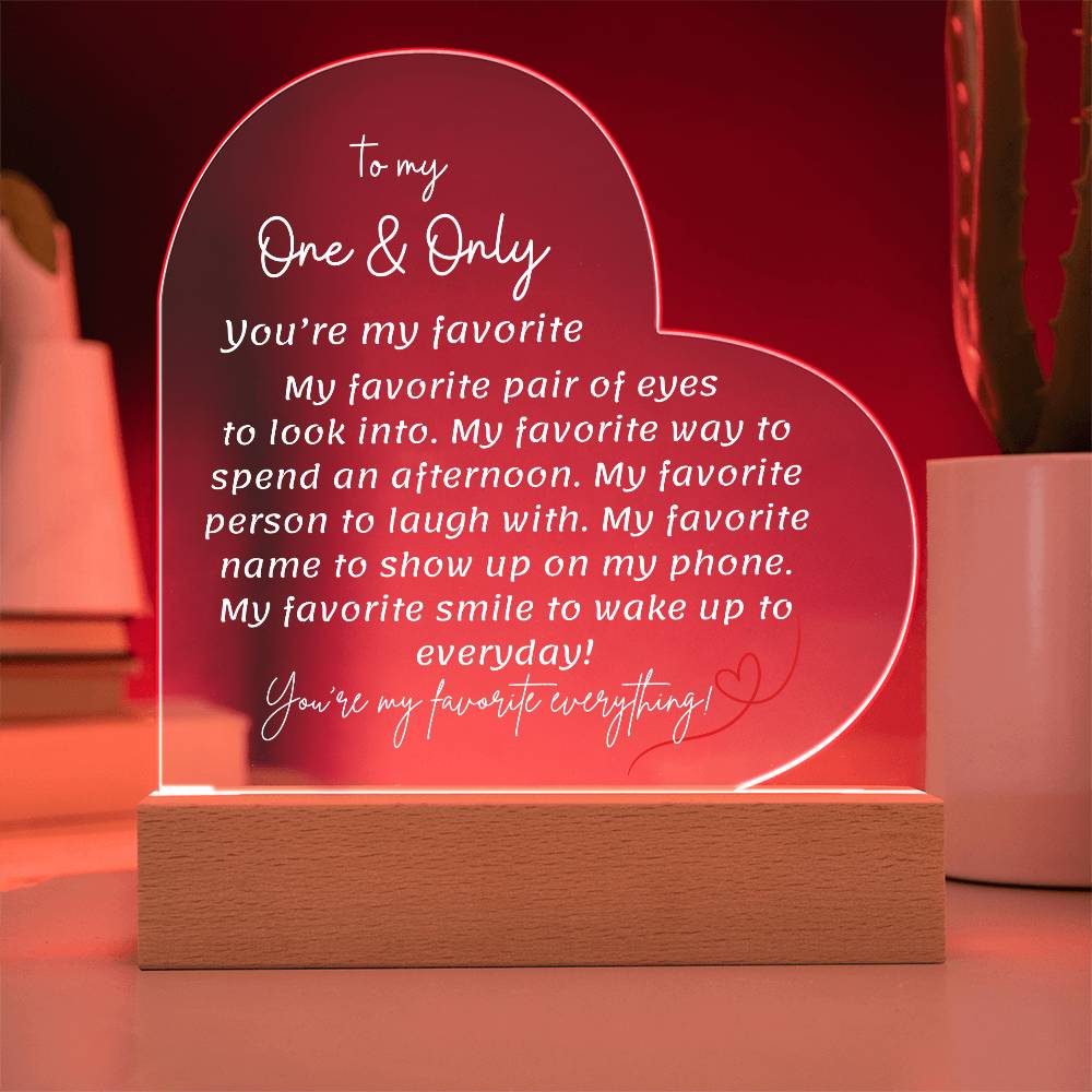 To My One & Only Acrylic Lamp