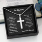 To My Son Cross Necklace Snake Chain