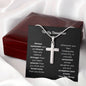 To My Daughter Cross Necklace Snake Chain