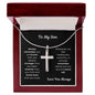 To My Son Cross Necklace Snake Chain