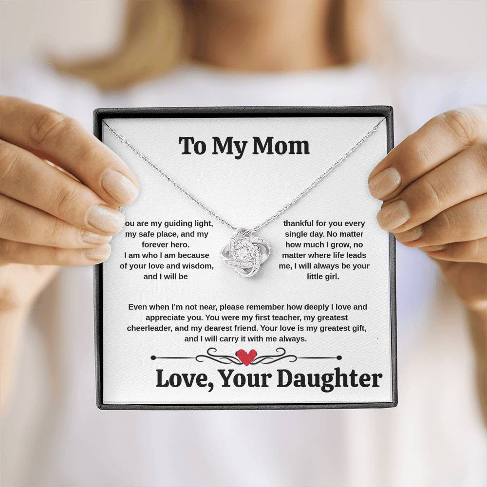 To My Mom Love Knot Necklace Love Son/Daughter