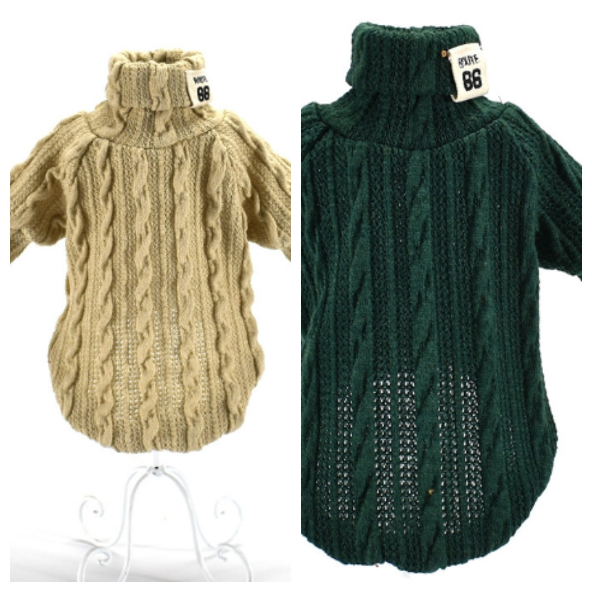 Dog Sweater Turtleneck Solid Color For Small Medium Dogs