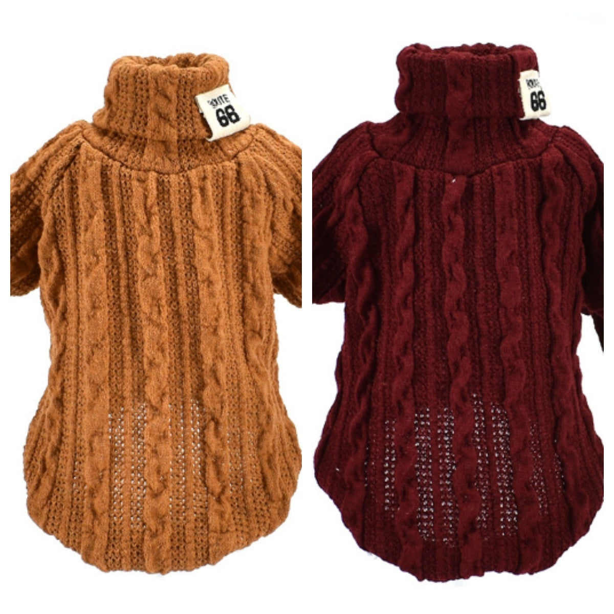 Dog Sweater Turtleneck Solid Color For Small Medium Dogs