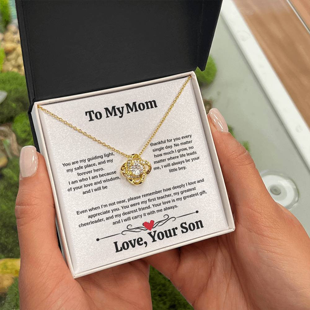 To My Mom Love Knot Necklace Love Son/Daughter