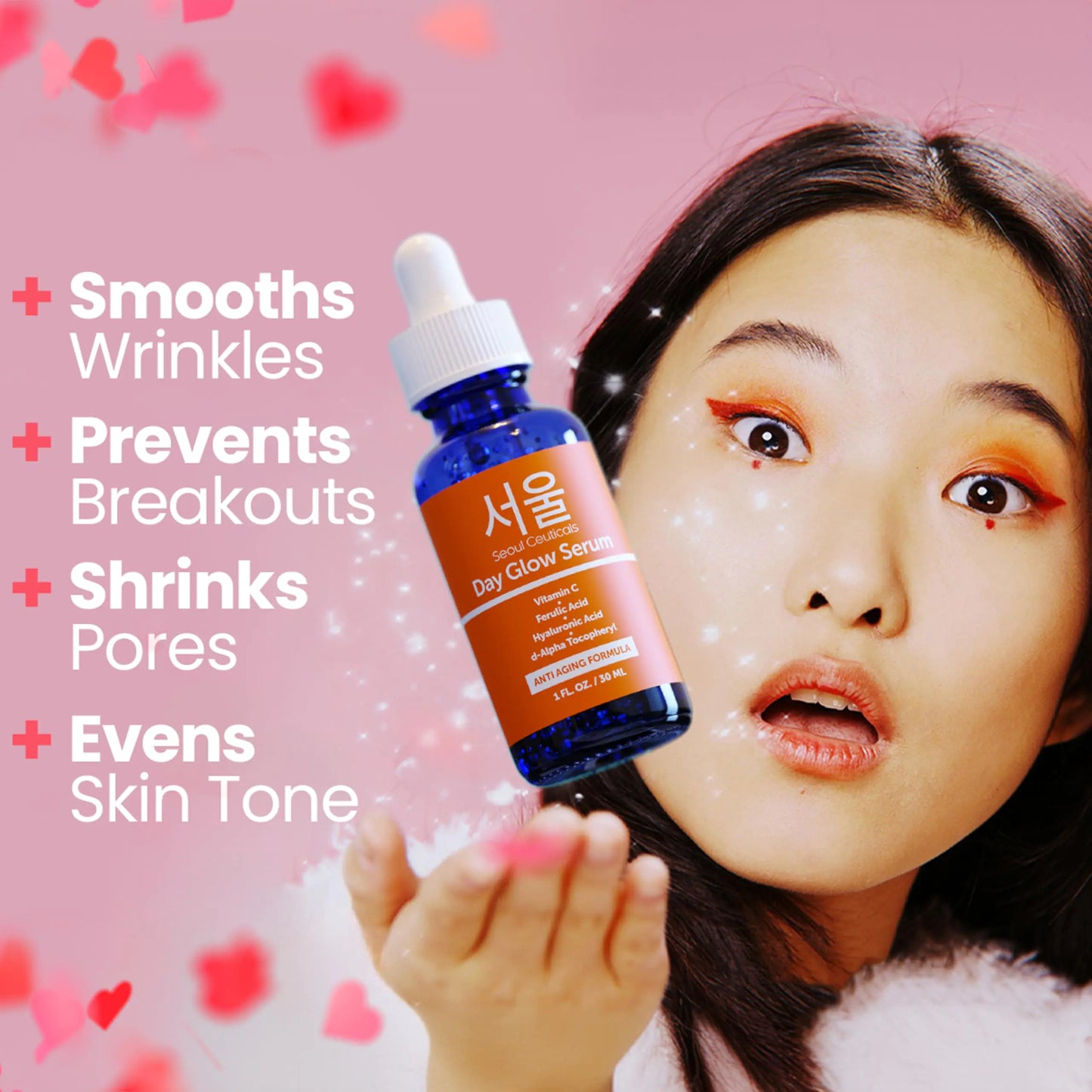 SeoulCeuticals Korean Skin Care 20% Vitamin C Hyaluronic Acid Serum + CE Ferulic Acid - Potent Anti Aging, Anti Wrinkle Korean Beauty 1 Fl Oz (Pack of 1)