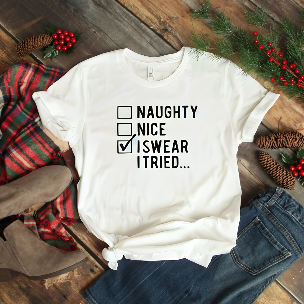 I Swear I Tried Funny Christmas Shirt
