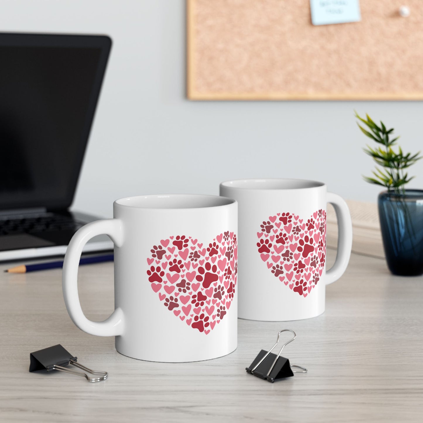 Paw Heart Mug, (11oz, 15oz)