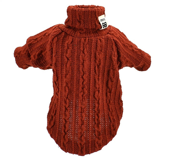 Dog Sweater Turtleneck Solid Color For Small Medium Dogs