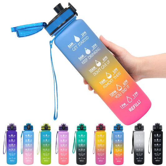 1L Motivational Water Bottle Cycling Leakproof Cup For Sports Fitness