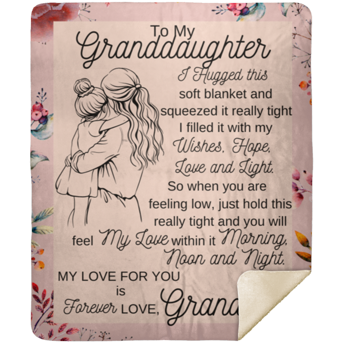 To My Granddaughter Blanket, Fleece and Sherpa