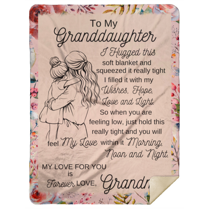 To My Granddaughter Blanket, Fleece and Sherpa