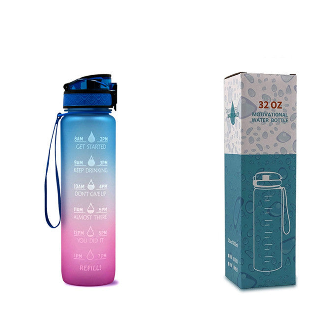 1L Motivational Water Bottle Cycling Leakproof Cup For Sports Fitness