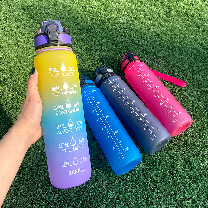 1L Motivational Water Bottle Cycling Leakproof Cup For Sports Fitness