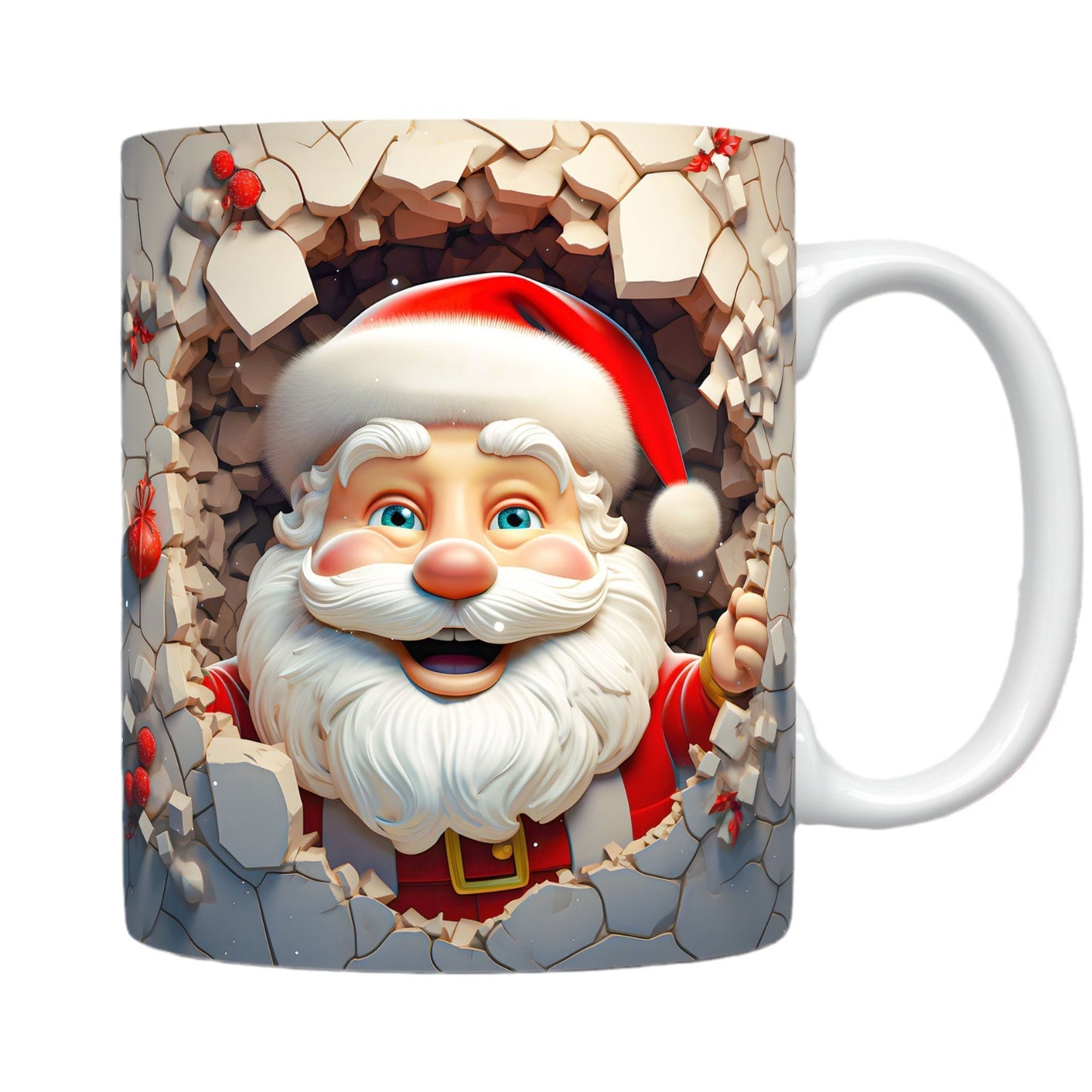 Christmas Theme Ceramic Mug 3D Santa Claus Coffee Cup