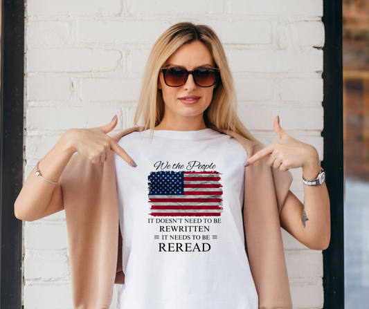 We The People American Flag V-Neck T-Shirt