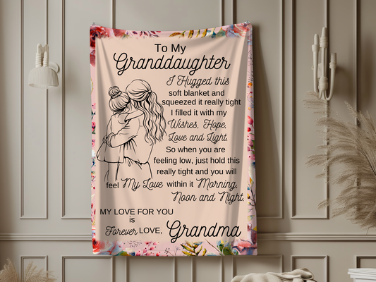 To My Granddaughter Blanket, Fleece and Sherpa