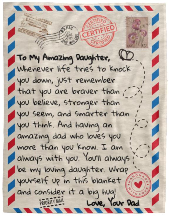 To My Daughter | Love Dad Letter Blanket