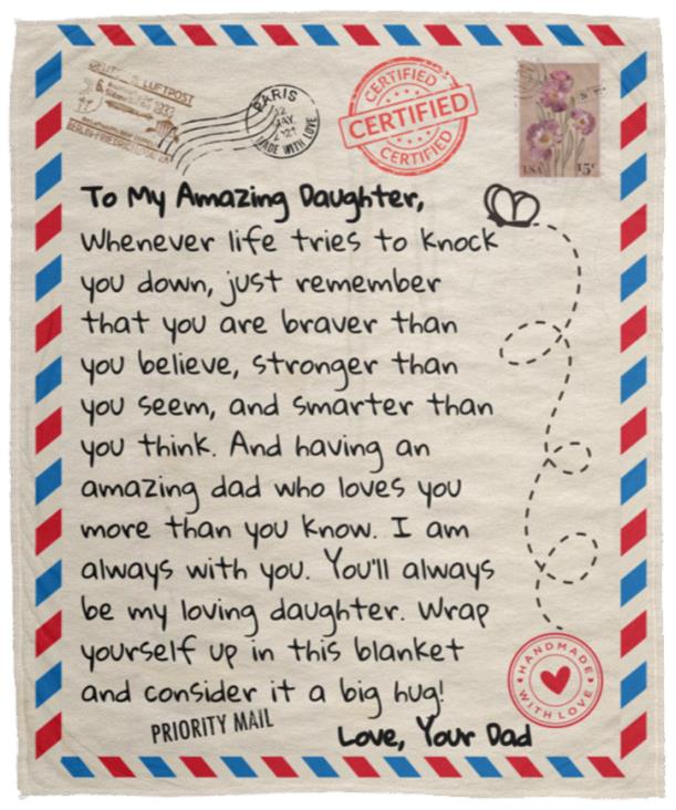 To My Daughter | Love Dad Letter Blanket